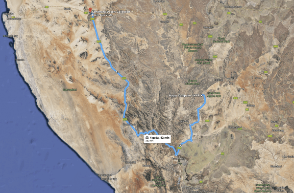 Trasa Hobas -> Aus wzdłuż Rzeki Pomarańczowej przy granicy z RPA